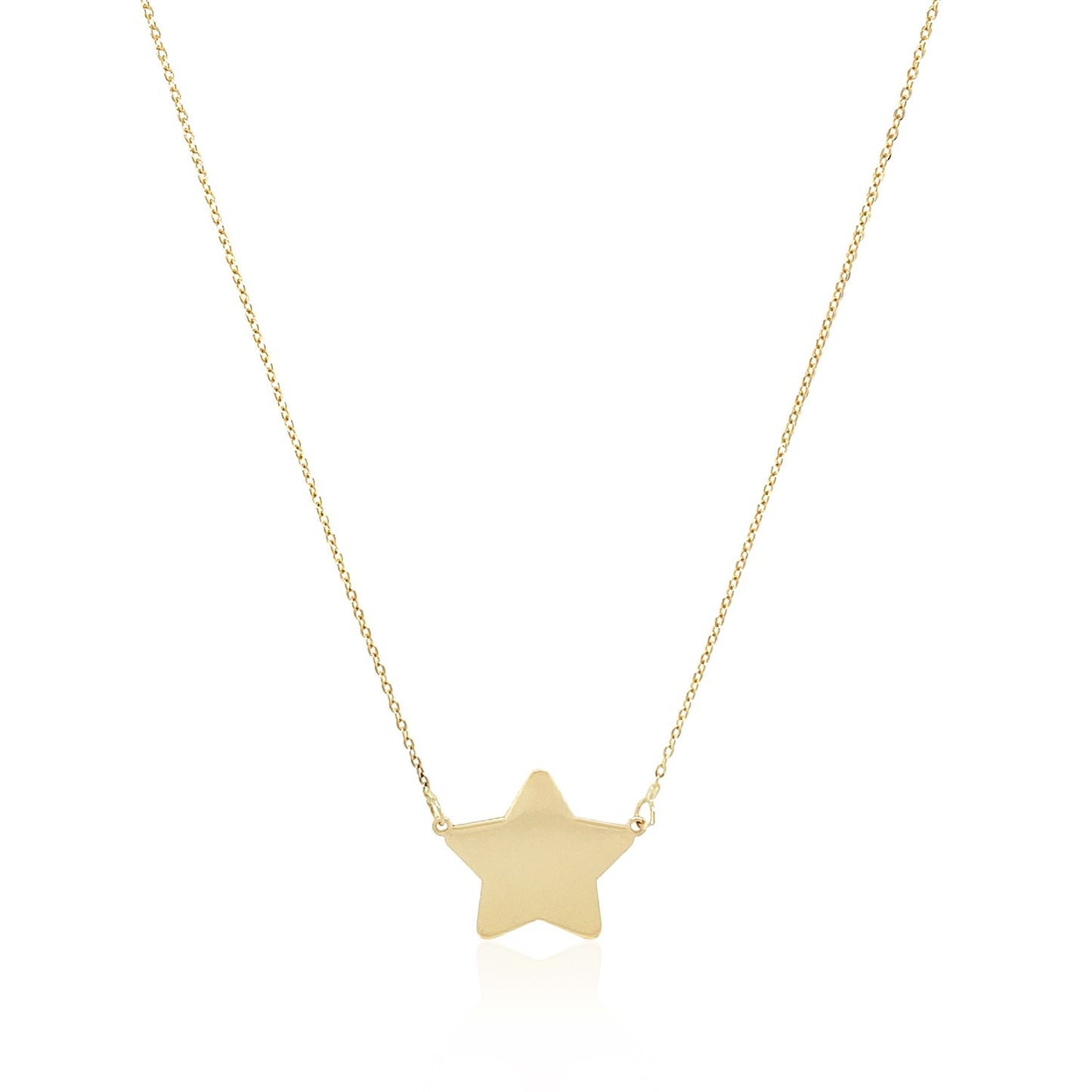 14k Yellow Gold Necklace with Five Pointed Star